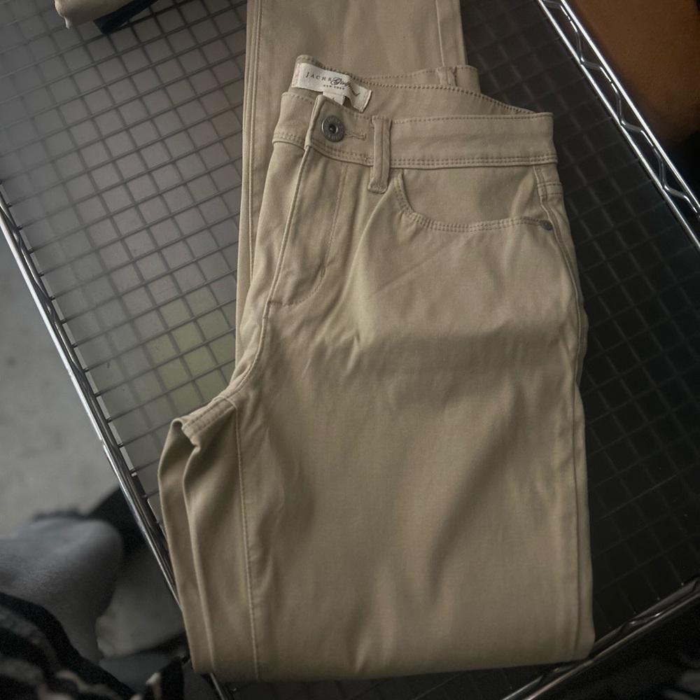 Jachs Women's Beige Straight Leg Jeans